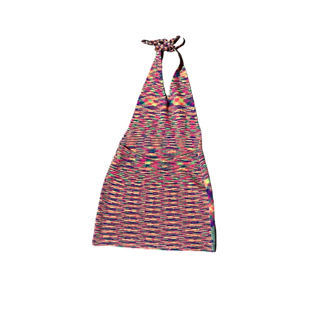 rainbow knitted vintage coverup